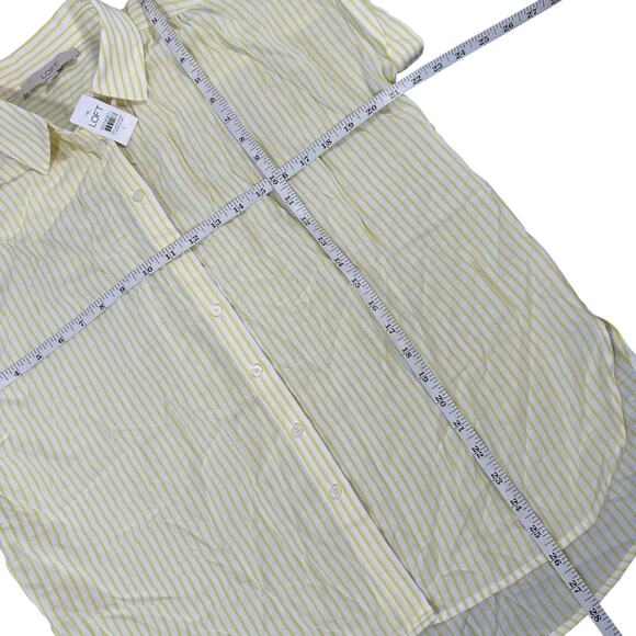 Loft Women's Yellow Striped Dolman Shirt Size S - Picture 4 of 6